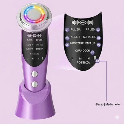 Massaggiatore viso EMS 7in1 /Funzioni Caldo & Freddo - Microcorrenti 4 LED